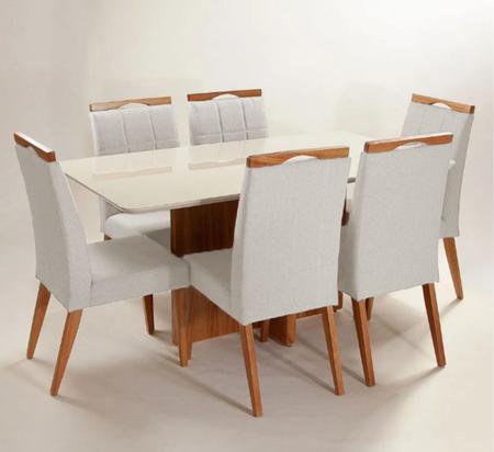 Imagem de Mesa de jantar + 6 cadeiras Paris Tampo Atenas 160 cm A 12
