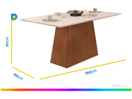 Mesa Jantar Retangular 6 Lugares Vidro Sofia Com 6 Cadeiras - DJ