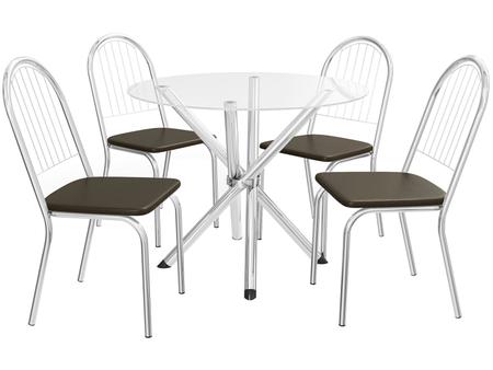 Imagem de Mesa de Jantar com 4 Cadeiras Redonda