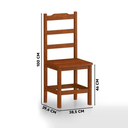 Conjunto de Mesa Madeira Maciça com 6 Cadeiras Essência - Mel