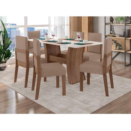 Imagem de Mesa de Jantar Eslovenia 1,35 com 6 Cadeiras Celta Moveis