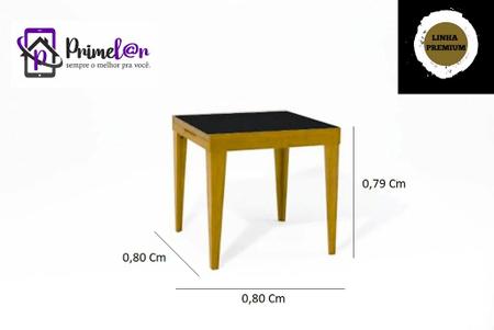 Imagem de Mesa De Jantar Extensível 0.80 a 1.60 Com Vidro Pés Madeira Tock