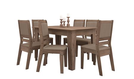 Imagem de Mesa de Jantar Genebra 1,35 com 6 cadeiras Celta Moveis