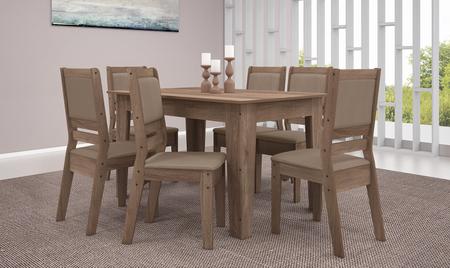 Imagem de Mesa de Jantar Genebra 1,35 com 6 cadeiras Celta Moveis