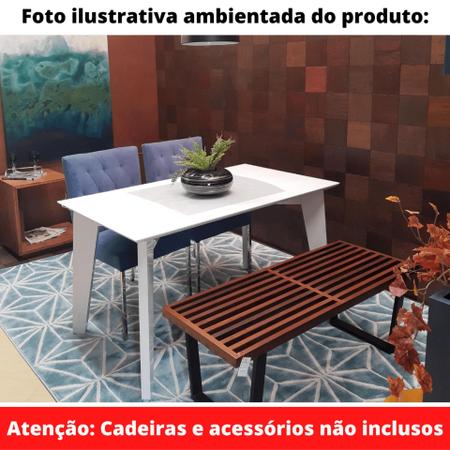 Mesa de Jantar Lisboa Univ Retangular 180 cm Tampo de Madeira Vidro Colado Laca Off White Brilhante - Todos Móveis Imagem de Mesa de Jantar Lisboa Univ Retangular 180 cm Tampo de Madeira Vidro Colado Laca Off White Brilhante
