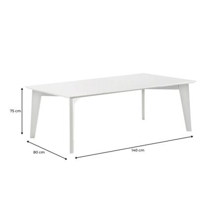 Mesa de Jantar Lisboa Univ Retangular 180 cm Tampo de Madeira Vidro Colado Laca Off White Brilhante - Todos Móveis Imagem de Mesa de Jantar Lisboa Univ Retangular 180 cm Tampo de Madeira Vidro Colado Laca Off White Brilhante