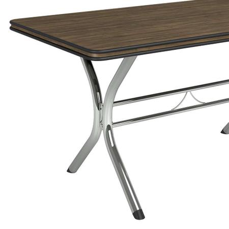 Imagem de Mesa de Jantar ME-303 Retangular Cromado Ameixa Negra e Preto