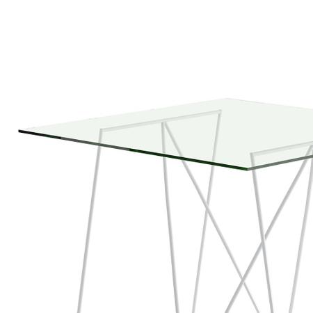 Imagem de Mesa de Jantar Quadrada Contemporânea Branca 95 cm