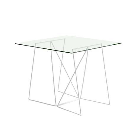 Imagem de Mesa de Jantar Quadrada Contemporânea Branca 95 cm