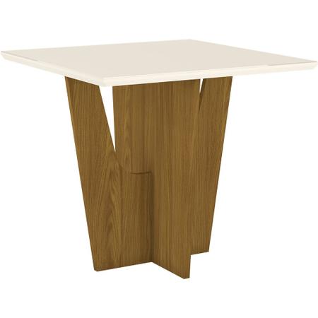 Imagem de Mesa de Jantar Quadrada Indekes 90 cm Nature/ Off White para até 4 Cadeiras - Bela Móveis