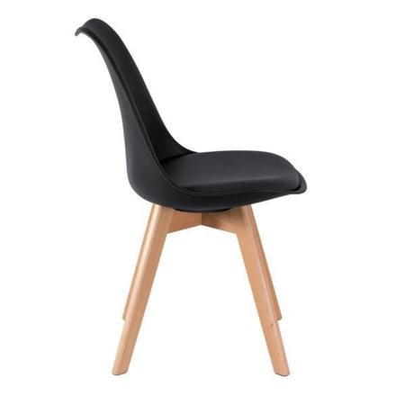 Imagem de Mesa de Jantar Redonda 80cm + 4 Cadeiras Estofadas Leda - Preto