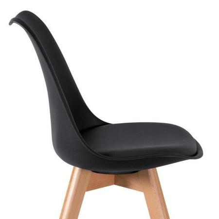 Imagem de Mesa de Jantar Redonda 80cm + 4 Cadeiras Estofadas Leda - Preto