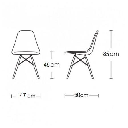 Imagem de Mesa de Jantar Redonda 90cm Amêndoa Clips 3 Pés com 4 Cadeiras Eames Eiffel Pretas Base Cobre