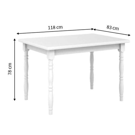 Imagem de Mesa de Jantar Retangular Dalas Branca 118 cm