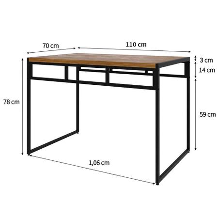 Imagem de Mesa de Jantar Retangular Wooden Mel e Preta