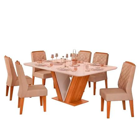 Conjunto Mesa de Jantar com 6 cadeiras - COLUMBIA