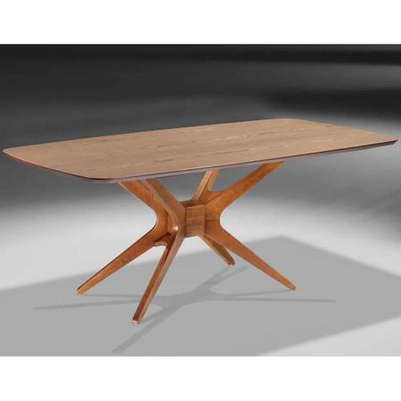 Imagem de Mesa de Jantar XS com Tampo Retangular Nogueira Base Nogal 180cm - 57285