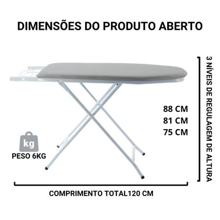 Imagem de Mesa de passar tábua passadeira de roupas com suporte para ferro mais vendida do brasil