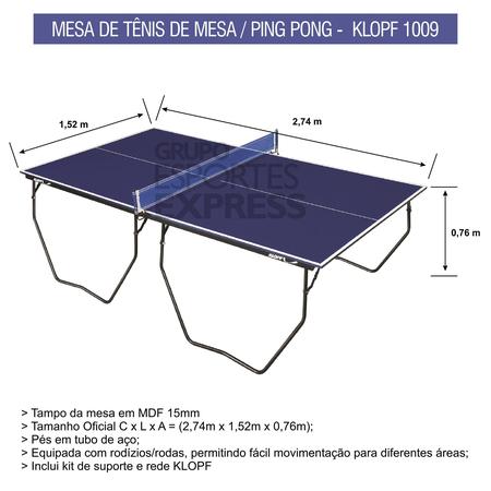 Imagem de Mesa de Ping-Pong Articulada e Rodízio MDF 15mm Cód. 1009