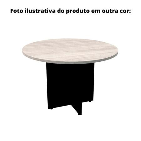 Imagem de Mesa de Reunião Redonda 110 x 110 cm Pé Painel PE25 em MDP Preta com Base Preta