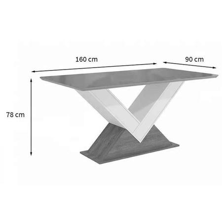 Imagem de Mesa de Sala Jantar Amora + Tampo Madeirado c/ Vidro 160x90cm Freijo - Kappesberg