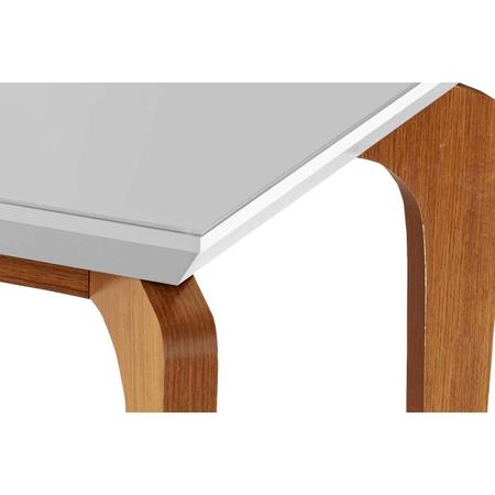 Imagem de Mesa de Sala Jantar Londrina + Tampo Madeirado Vidro 180x90cm Imbuia - Rufato