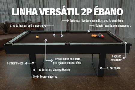 Mesa de Bilhar Versátil 2P Vintage - Nelson Bilhares