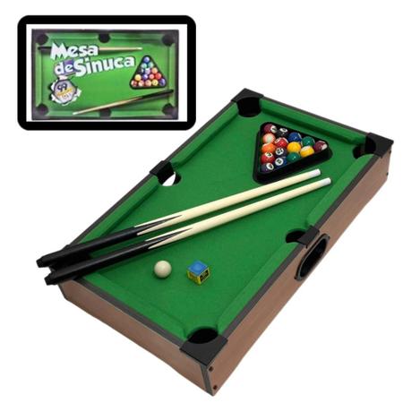 Mesa Sinuca Bilhar Snooker Infantil Brinquedo Jogar Taco (6841A