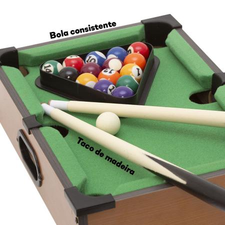 Mesa De Bilhar Infantil Sinuca Brinquedo Snooker Luxo - BRASKIT - Jogos de  Mesa e Salão - Magazine Luiza