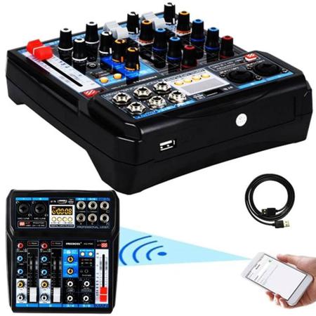 Imagem de Mesa De Som 6 Canais Função Bluetooth Dj Balada Lista 16 Efeitos Digitais TYT006MINI