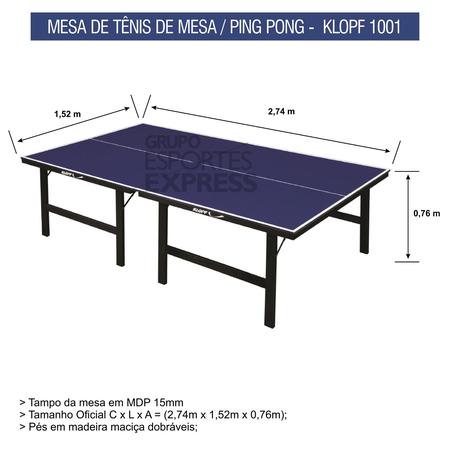 Imagem de Mesa De Tênis De Mesa / Ping Pong MDP 15mm Klopf Cód 1001