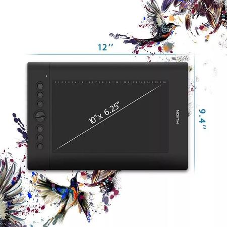 Imagem de Mesa Digitalizadora Huion H610 Pro V2 Pen Tablet 10 Polegada