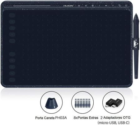 Imagem de Mesa Digitalizadora Huion HS611 Tablet Azul