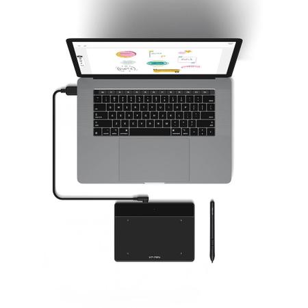 Imagem de Mesa Digitalizadora XP-Pen Deco Fun XS Pen Tablet CT430, com Caneta P01, 5080LPI, USB-C, Preto - DECO FUN XS-BK