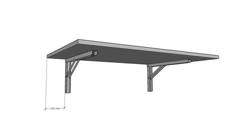 Imagem de mesa dobrável bancada de estudos suspensa em MDF 80x40x1,50cm