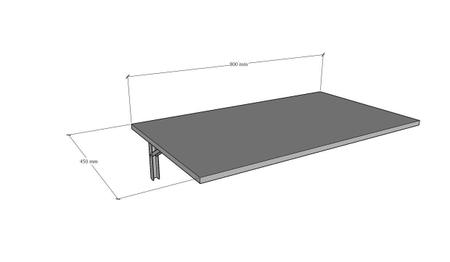 Imagem de mesa dobrável bancada de estudos suspensa em MDF 80x40x1,50cm