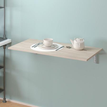 Imagem de Mesa Dobrável de Parede Cozinha Escritório Slim Suspensa 90x45 BP Amadeirado Fosco - Lyam Decor