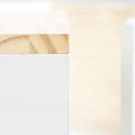 Imagem de Mesa e Cadeira Infantil Cubo Montessoriano Natural/Branco - Casatema