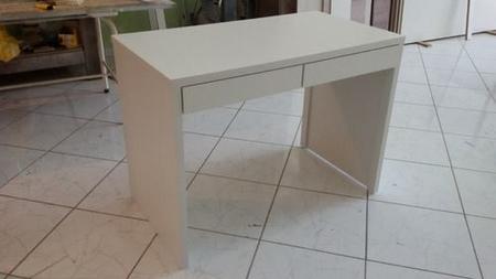 Imagem de Mesa Em Mdf 15 Mm Branco Com 2 Gavetas Jogo