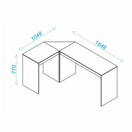 Imagem de Mesa Escritório de Canto 165x105cm BHO 08 BRV Móveis