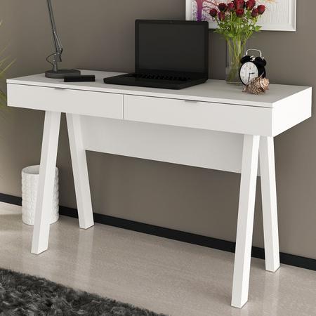 Imagem de Mesa Escrivaninha 2 Gavetas Branco Me4128 - Tecno Mobili