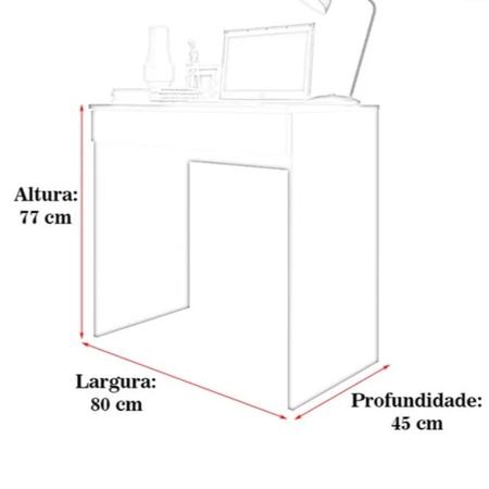 Imagem de Mesa Escrivaninha 80cm Computador Alexia Preto AJL