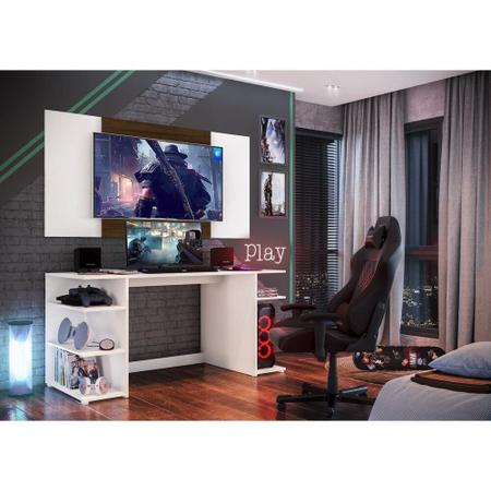 Imagem de Mesa Gamer Escrivaninha com Painel TV 65" Guilda Multimóveis V3585