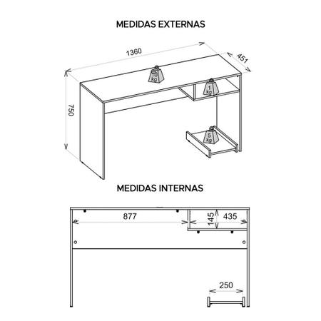 Imagem de Mesa Gamer Escrivaninha Para Computador Pixel Preto Caemmun