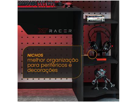 Imagem de Mesa Gamer XT Racer Control Preta e Vermelha