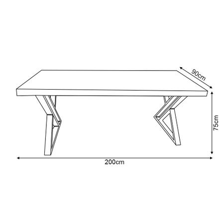 Imagem de Mesa Industrial para Área Gourmet Amsterdã com Ferragem Preta 2,00m