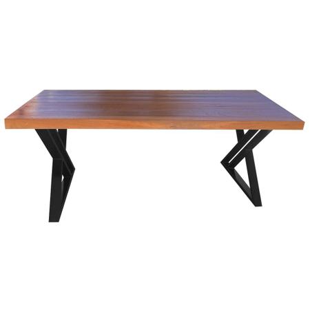 Imagem de Mesa Industrial para Área Gourmet Amsterdã com Ferragem Preta 2,20m