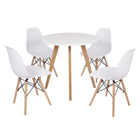 Imagem de Mesa Inês 80cm Branca + 4 Cadeiras Eames Eiffel - Branca