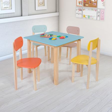 Imagem de Mesa Infantil com 4 Cadeiras Para Estudos e Brinquedos