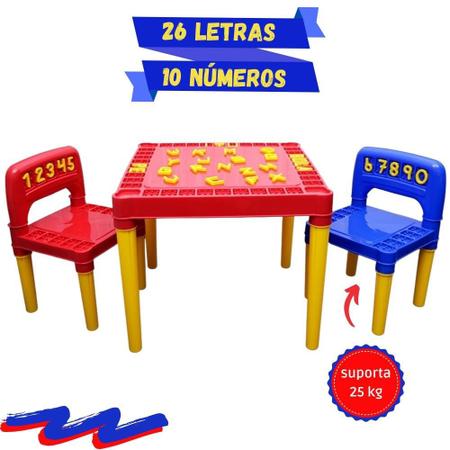 Imagem de Mesa Infantil Desmontável 2 Cadeira Educativa para Crianças